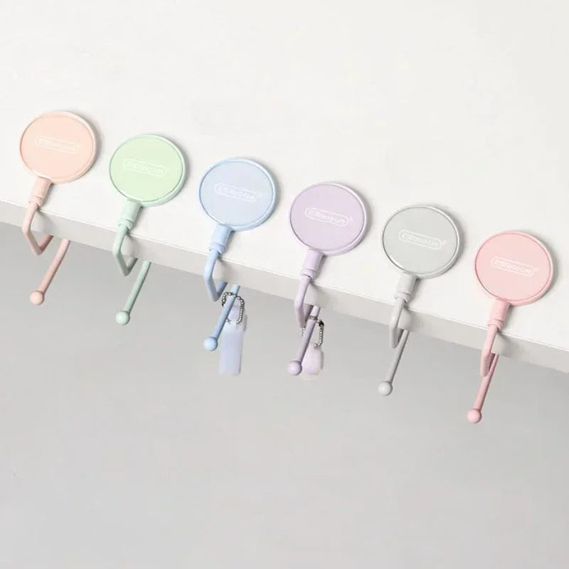 1Pc Cute Morandi Bag Hanger Heavy Duty Table Purse Bag Hooks Travel Handbag Kawaii Table Side Bag Hanger Office Desk Organizers