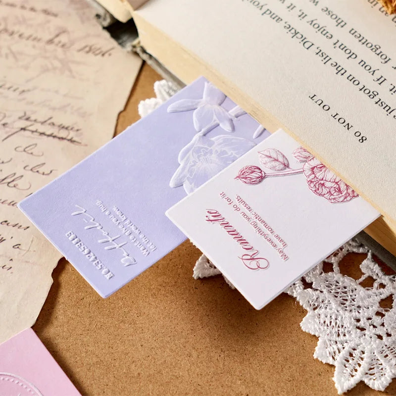 20pcs Paper Bookmarks Natural Plant Flowers Book Reading Tools Pages Holder Kawaii Journal Planner Notebook Decorations