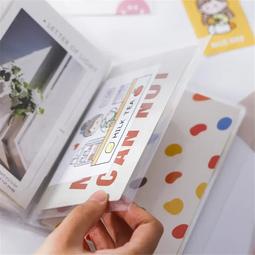 40 Sheets Pocket A6 Storage Folders Portable Transparent File Folders Collection Photo Storage Case School Stationery Supplies