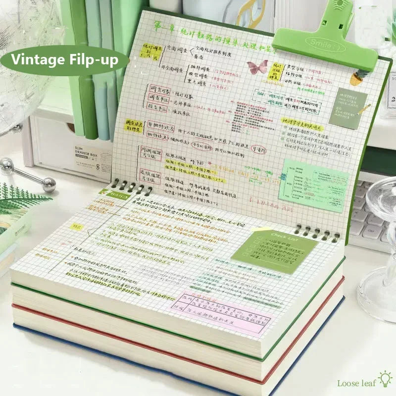 NEW Journal Notebook Flip Notepad Diary Word Book Grid Stationery B5 Notebooks Sketch Writing Pads Office School Supplies
